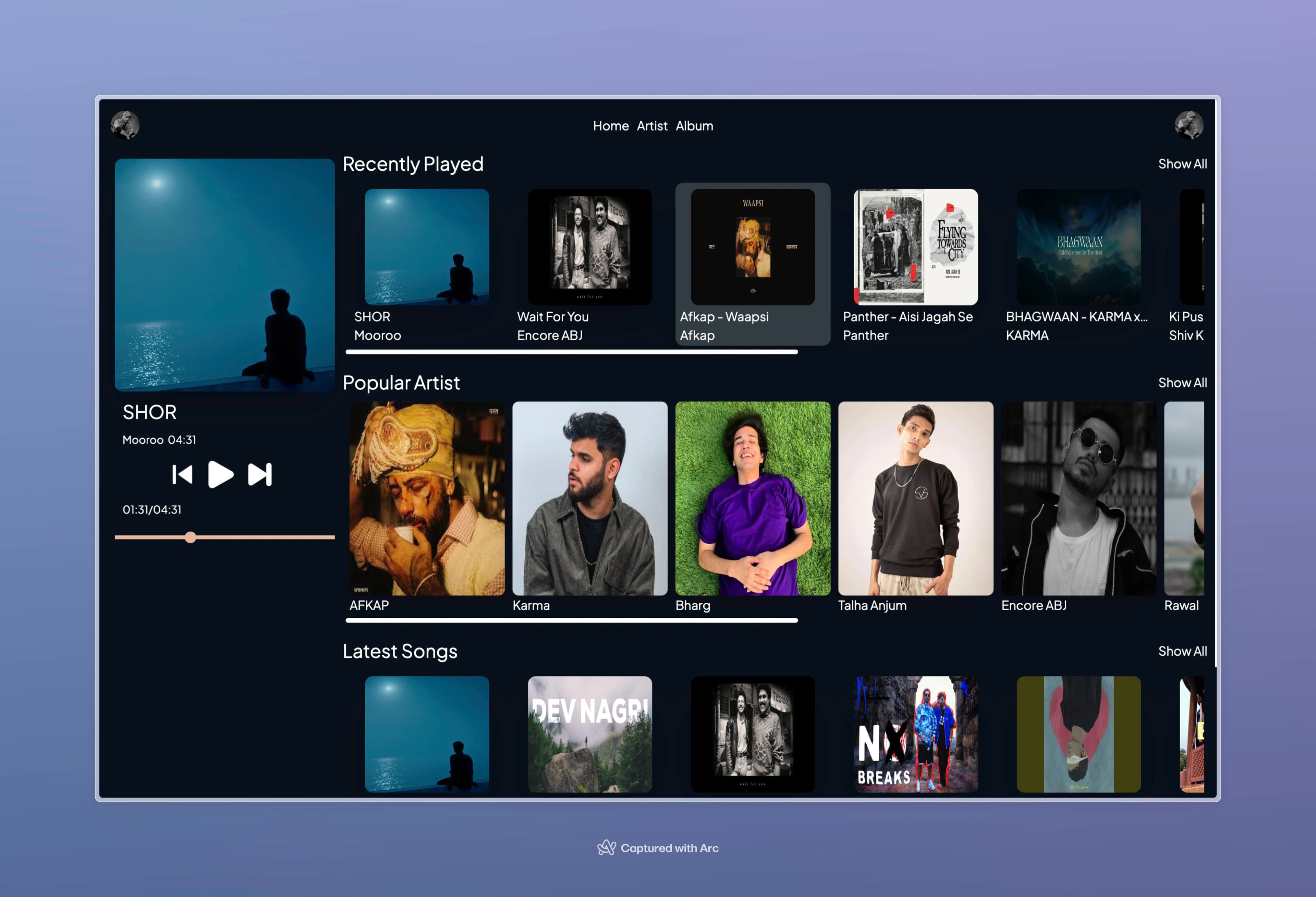IHHPlayer - MERN Stack Music Player